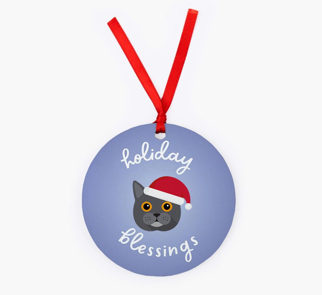 Holiday Blessings: Personalised {breedCommonName} Christmas Decoration