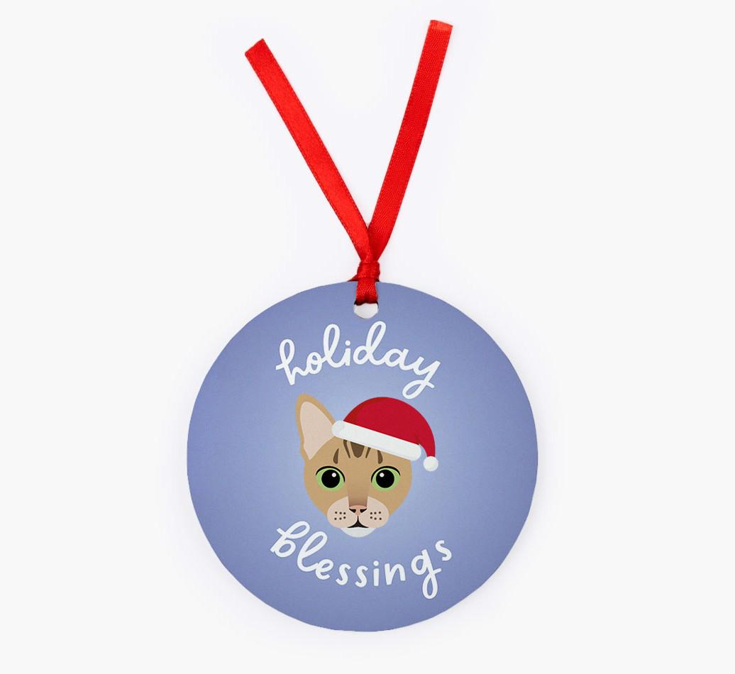 Holiday Blessings: Personalised {breedCommonName} Christmas Decoration