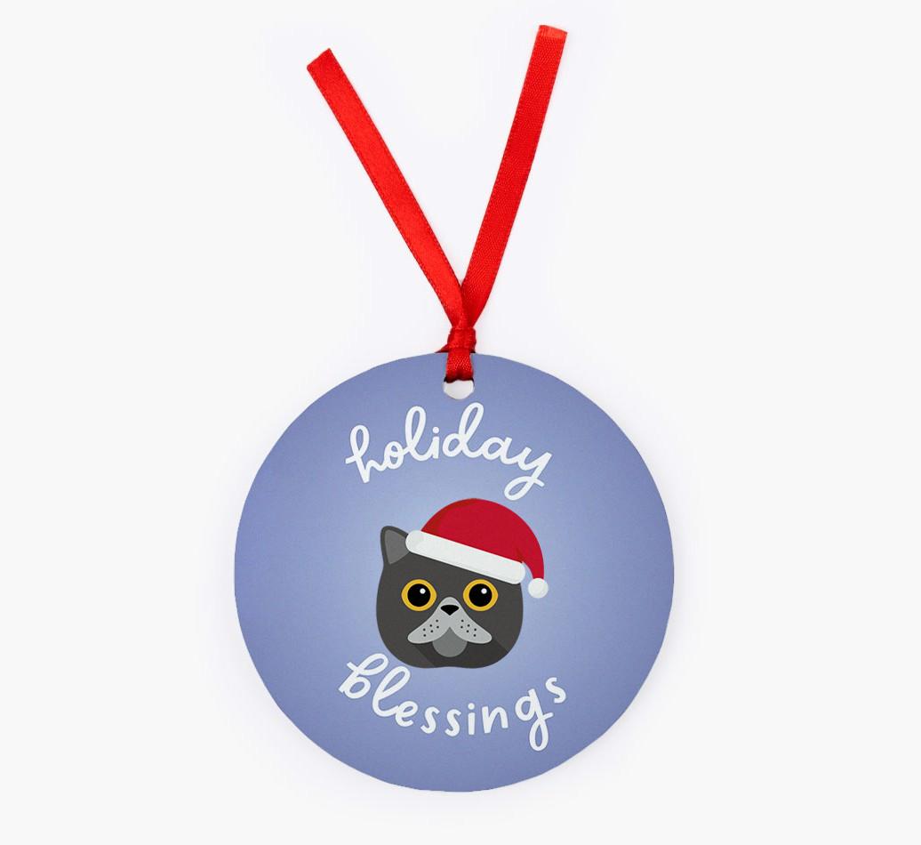 Holiday Blessings: Personalised {breedCommonName} Christmas Decoration