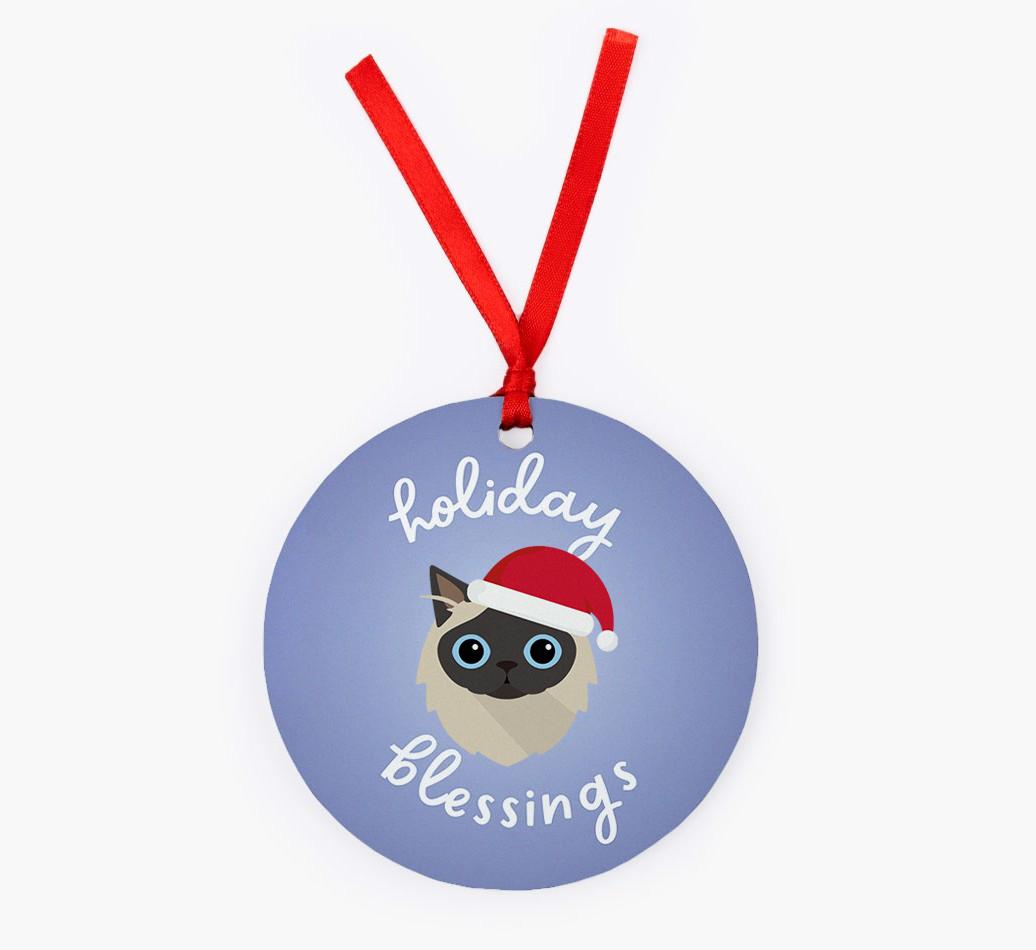 Holiday Blessings: Personalised {breedCommonName} Christmas Decoration