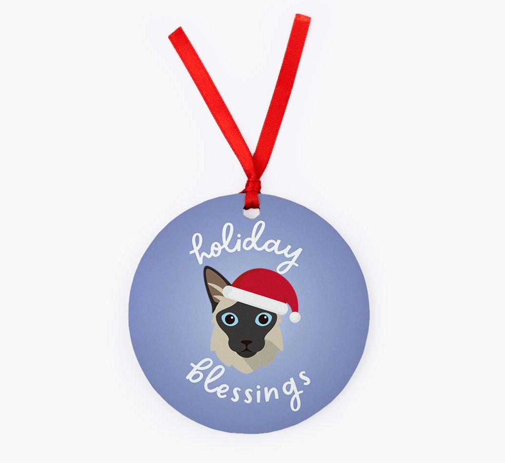 Holiday Blessings: Personalised {breedCommonName} Christmas Decoration