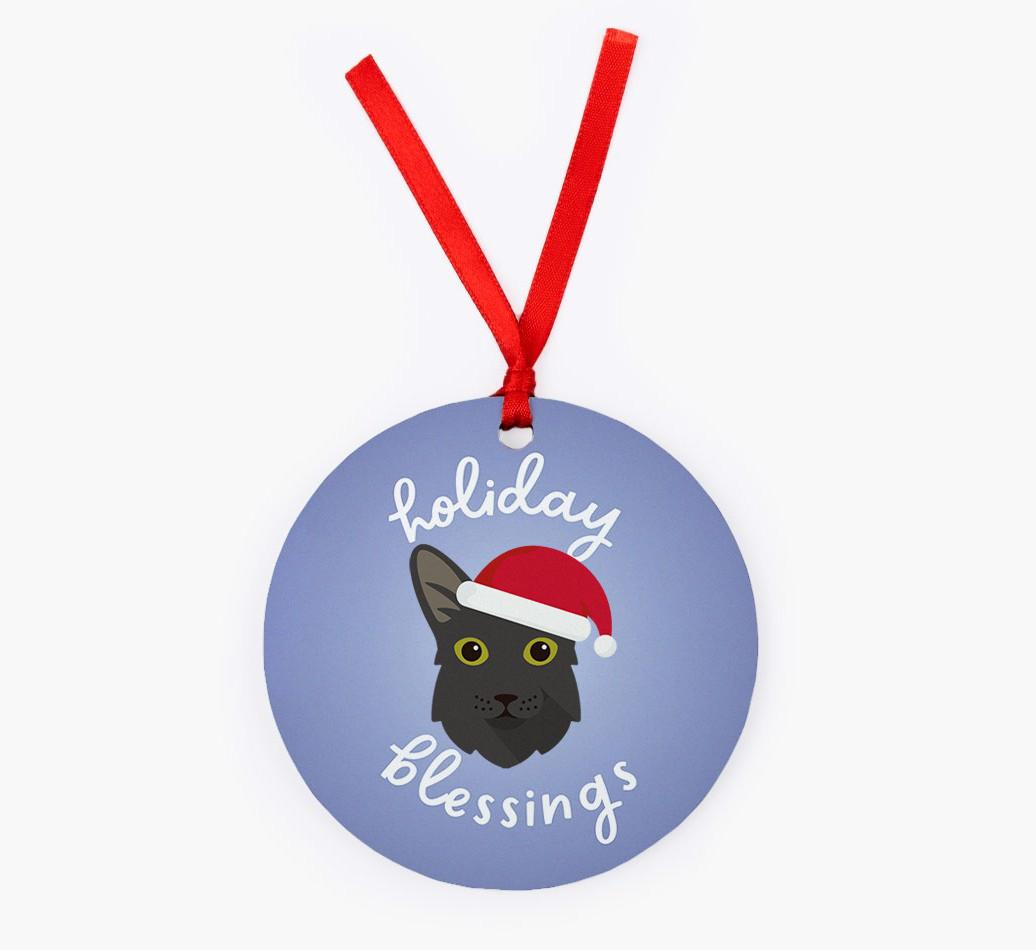 Holiday Blessings: Personalised {breedCommonName} Christmas Decoration