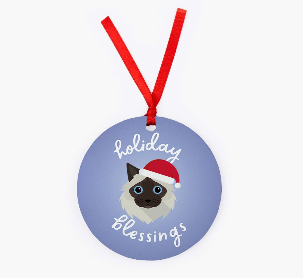 Holiday Blessings: Personalised {breedCommonName} Christmas Decoration