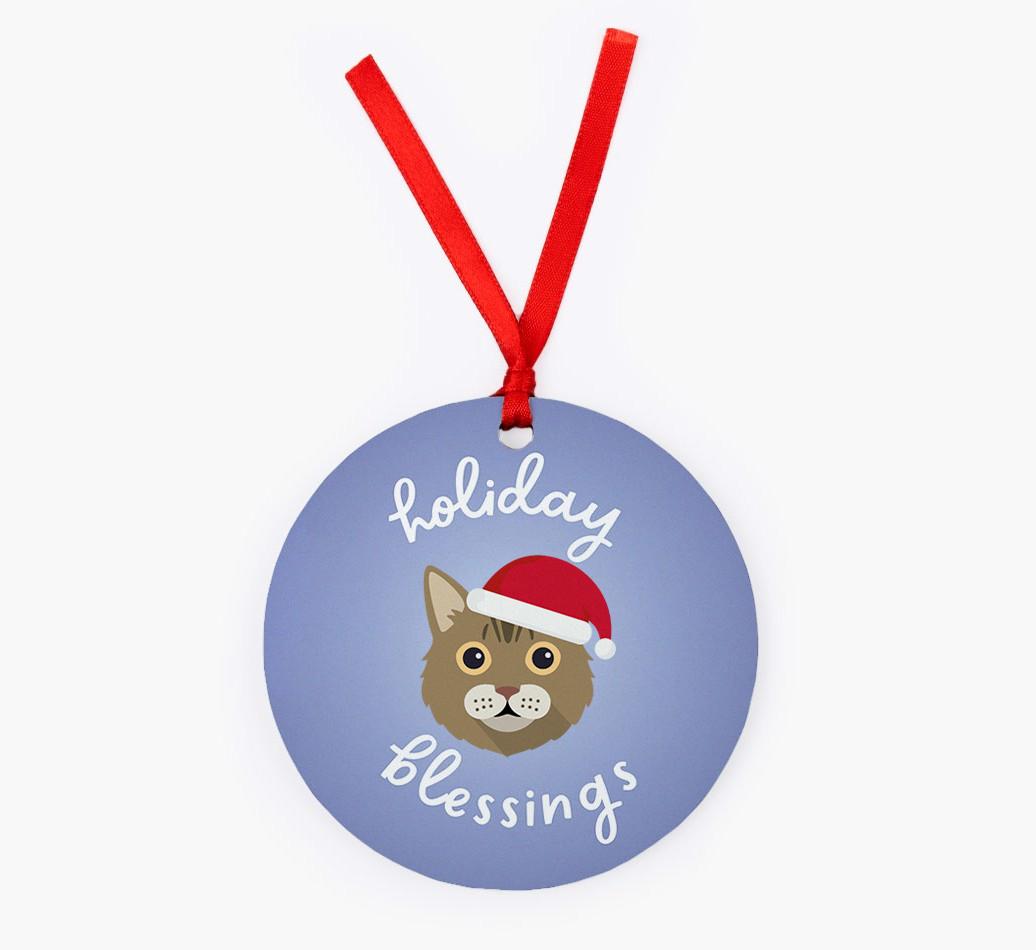 Holiday Blessings: Personalised {breedCommonName} Christmas Decoration