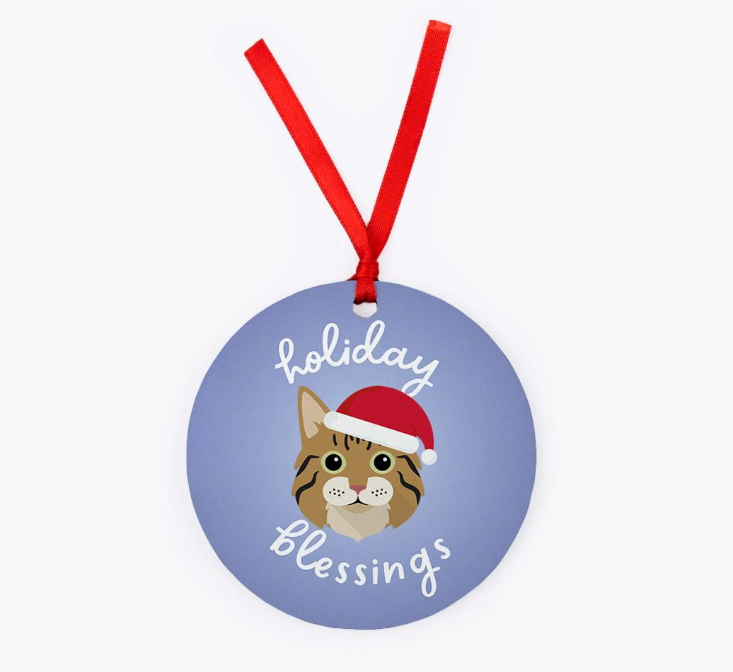 Holiday Blessings: Personalised {breedCommonName} Christmas Decoration