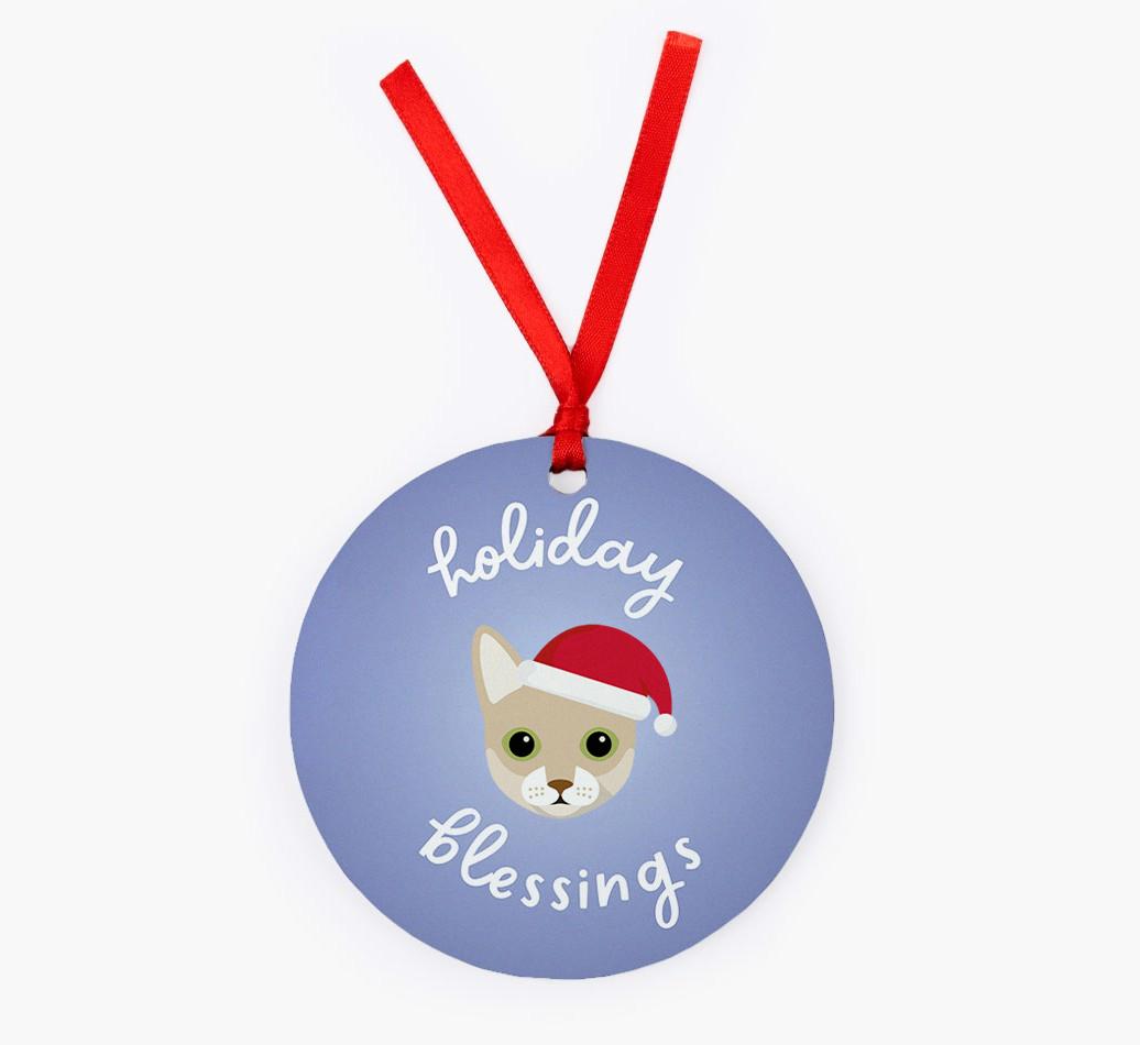 Holiday Blessings: Personalised {breedCommonName} Christmas Decoration