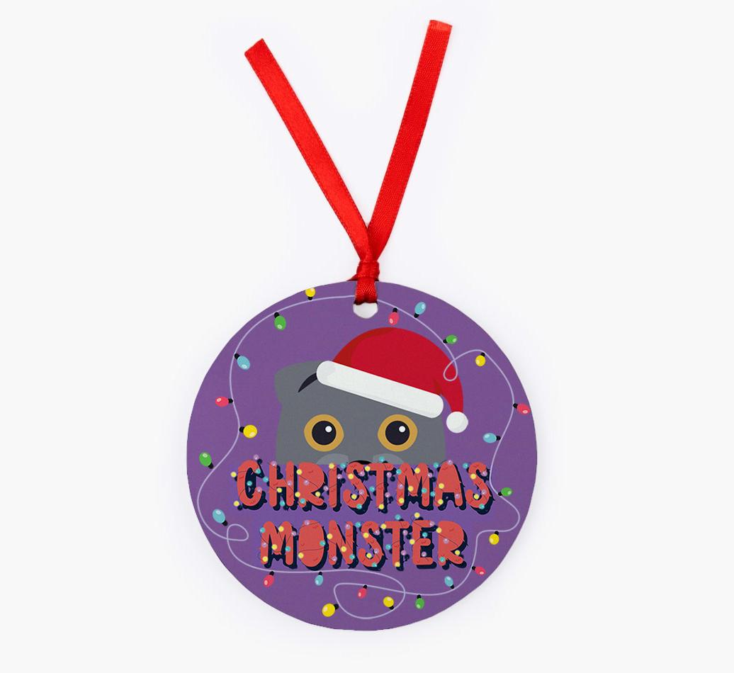 Christmas Monster: Personalised {breedCommonName} Christmas Decoration