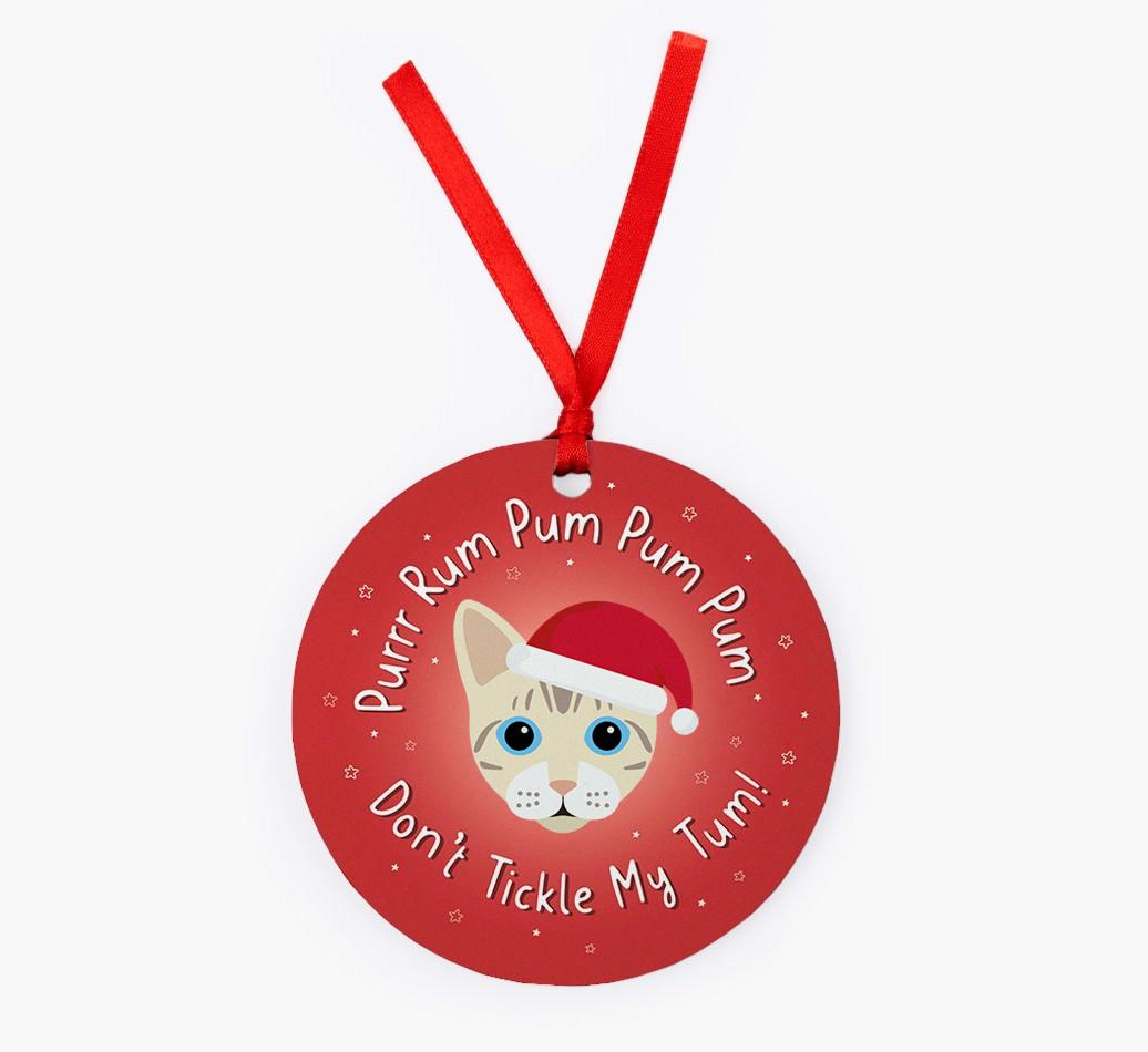 Purrr Rum Pum Pum Pum: Personalised {breedCommonName} Christmas Decoration
