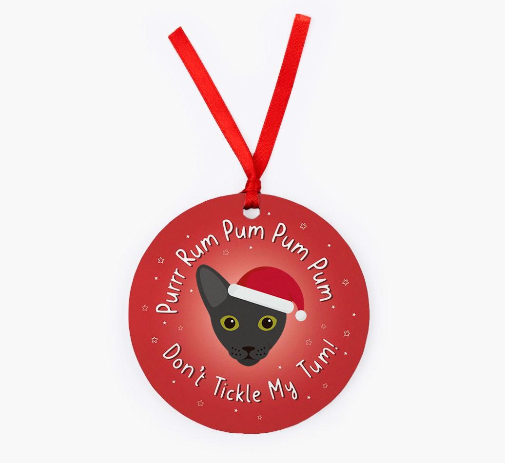 Purrr Rum Pum Pum Pum: Personalised {breedCommonName} Christmas Decoration