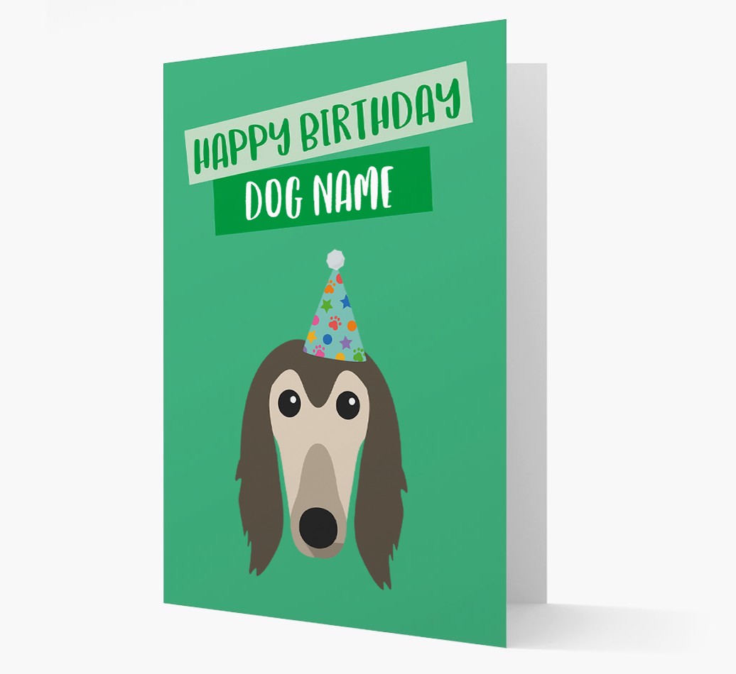 Personalised 'Happy Birthday {dogsName}' Card with {breedCommonName} Icon