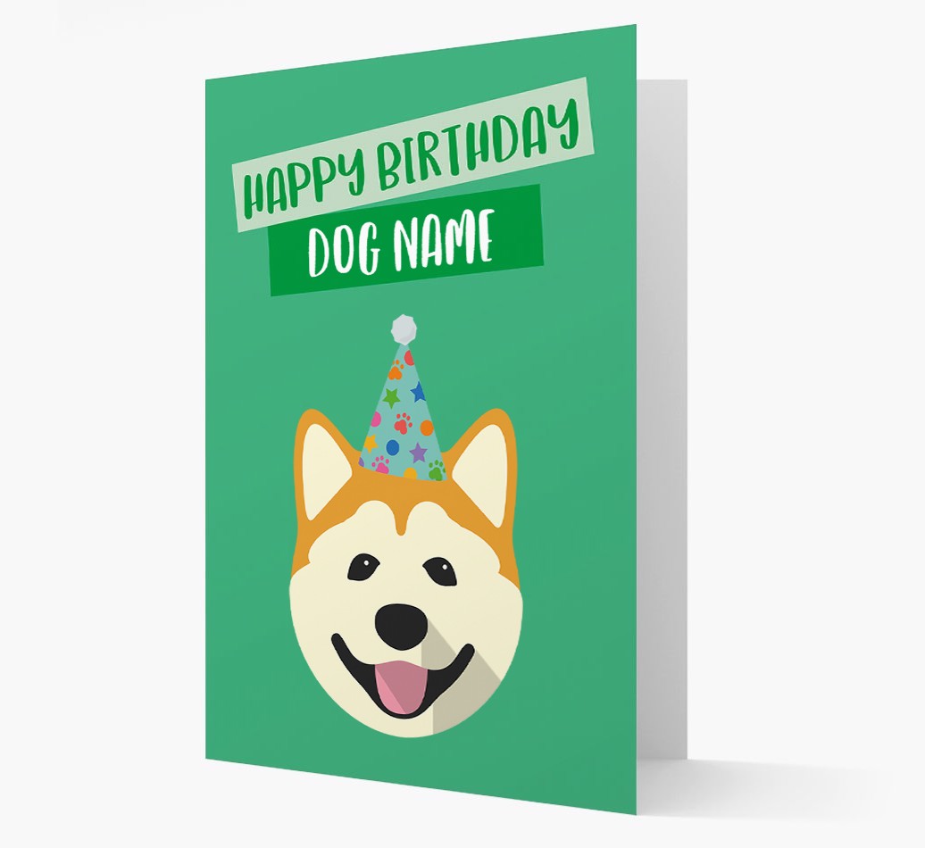 Personalised 'Happy Birthday {dogsName}' Card with {breedCommonName} Icon