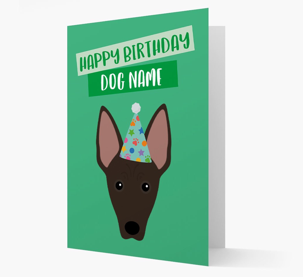 Personalised 'Happy Birthday {dogsName}' Card with {breedCommonName} Icon