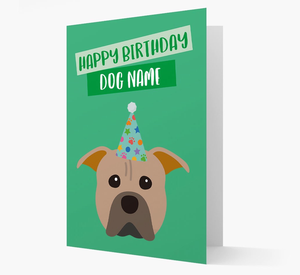 Personalised 'Happy Birthday {dogsName}' Card with {breedCommonName} Icon