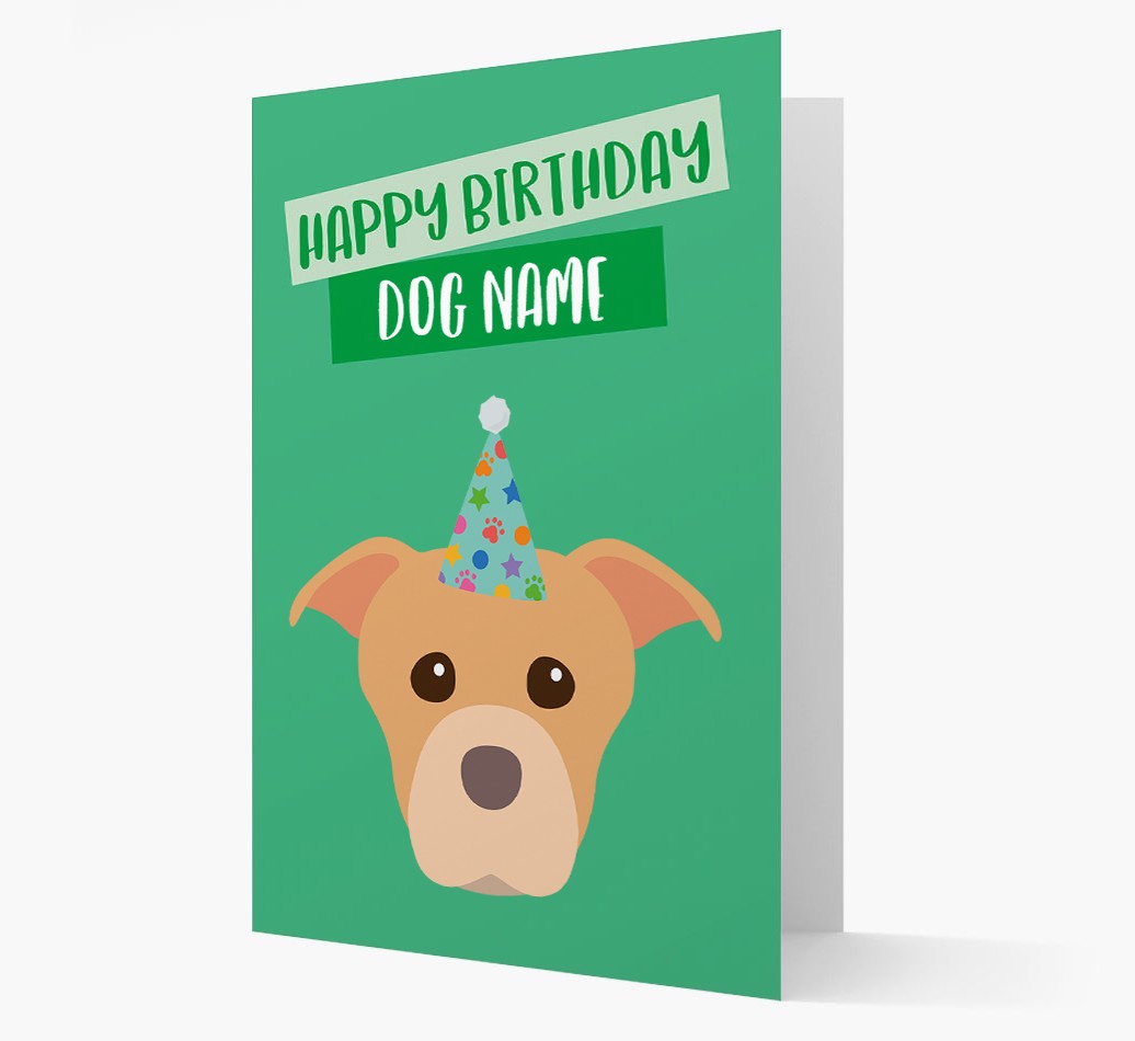 Personalised 'Happy Birthday {dogsName}' Card with {breedCommonName} Icon
