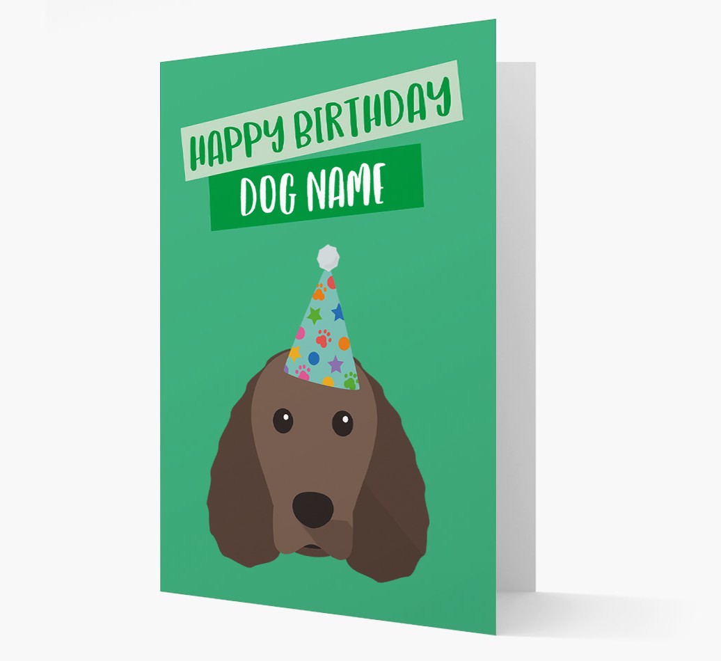 Personalised 'Happy Birthday {dogsName}' Card with {breedCommonName} Icon