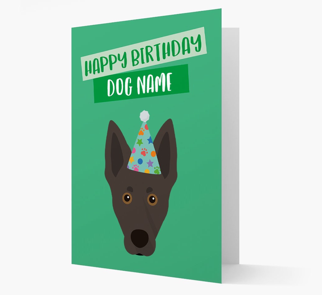Personalised 'Happy Birthday {dogsName}' Card with {breedCommonName} Icon