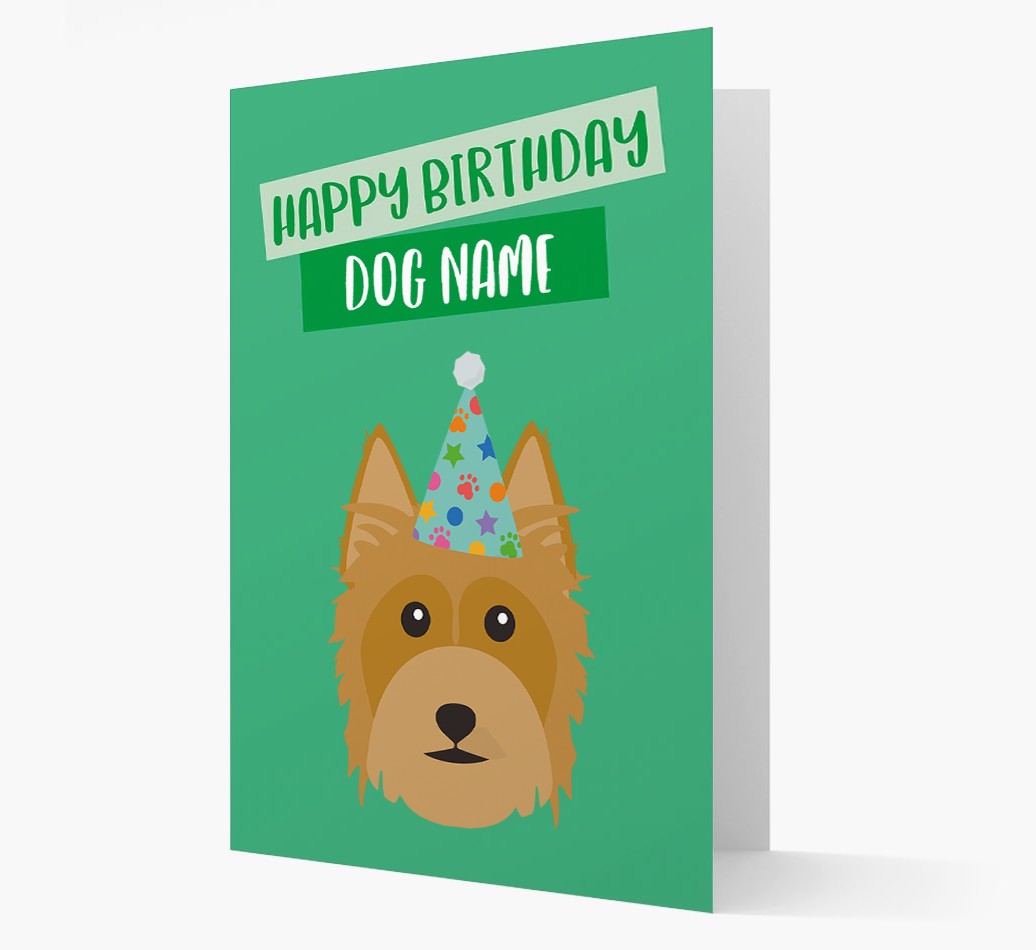 Personalised 'Happy Birthday {dogsName}' Card with {breedCommonName} Icon