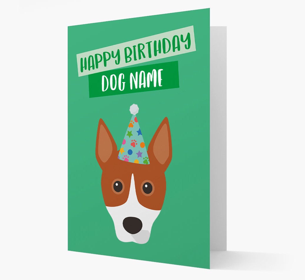 Personalised 'Happy Birthday {dogsName}' Card with {breedCommonName} Icon