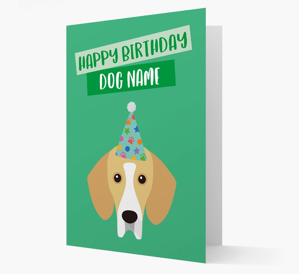 Personalised 'Happy Birthday {dogsName}' Card with {breedCommonName} Icon