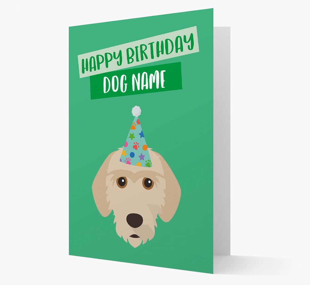 Personalised 'Happy Birthday {dogsName}' Card with {breedCommonName} Icon