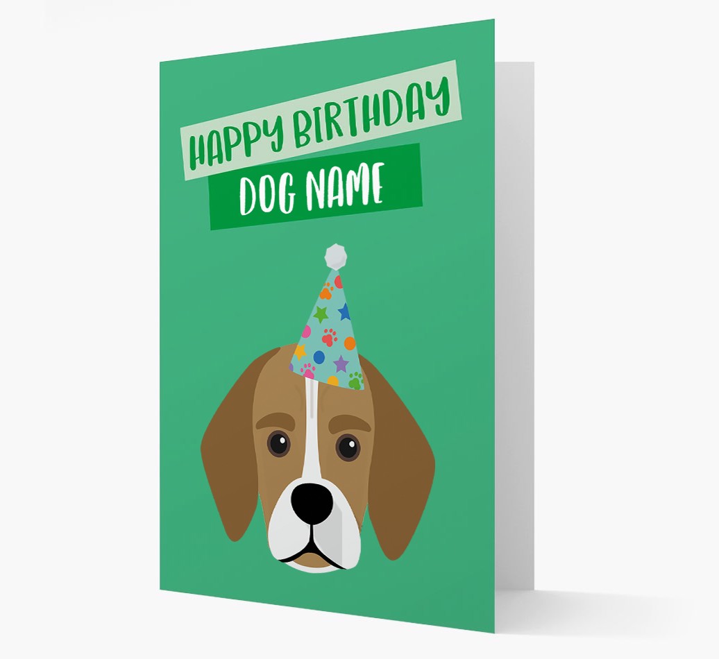 Personalised 'Happy Birthday {dogsName}' Card with {breedCommonName} Icon