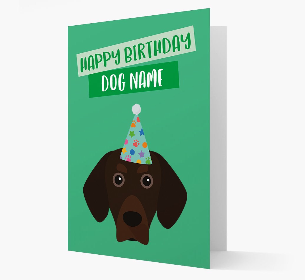 Personalised 'Happy Birthday {dogsName}' Card with {breedCommonName} Icon