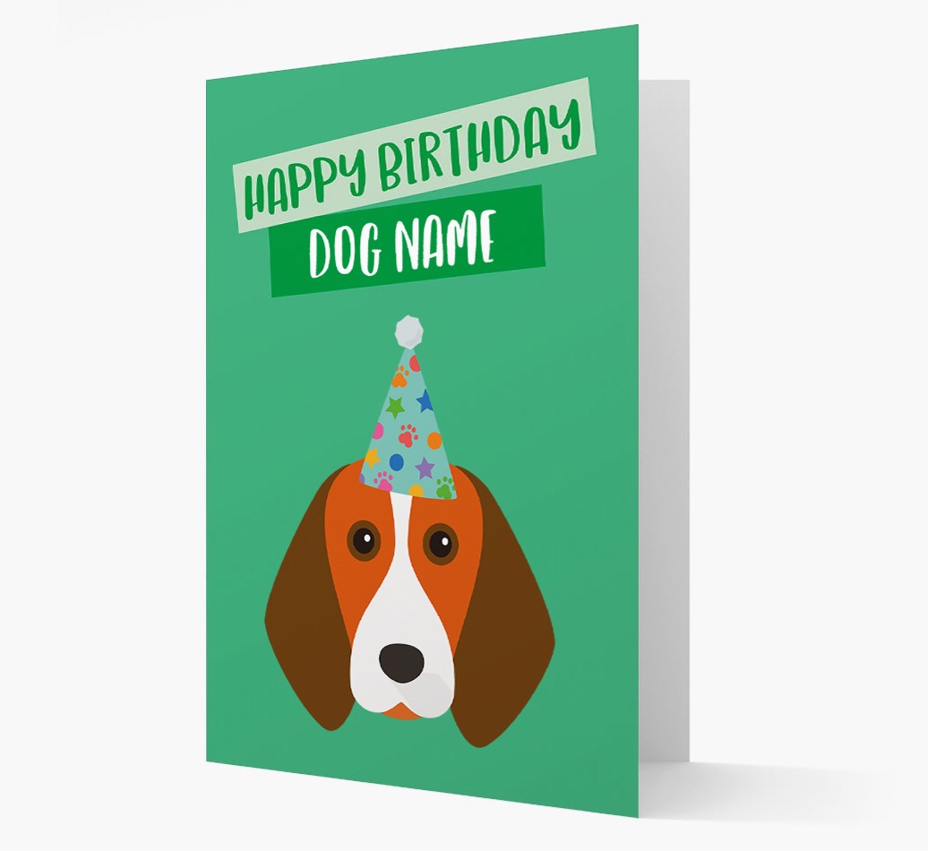 Personalised 'Happy Birthday {dogsName}' Card with {breedCommonName} Icon