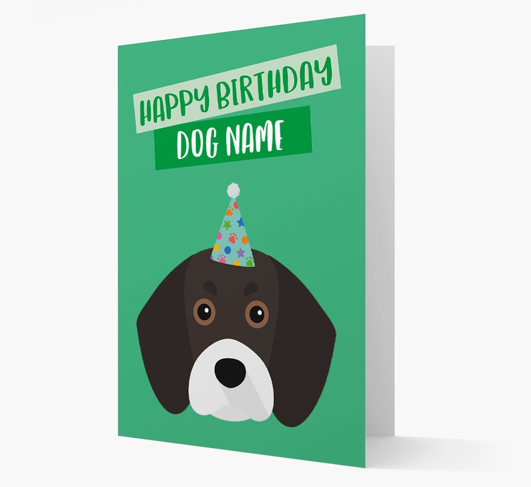 Personalised 'Happy Birthday {dogsName}' Card with {breedCommonName} Icon