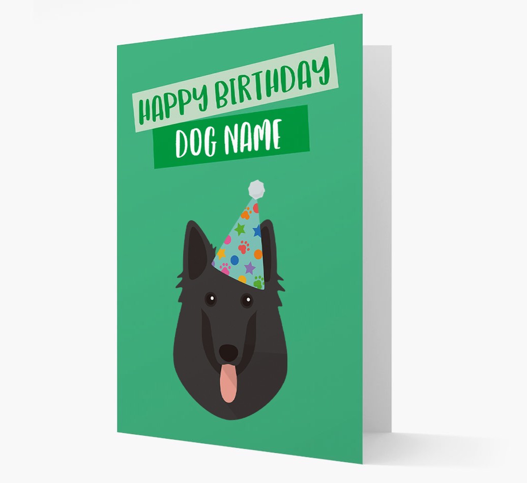Personalised 'Happy Birthday {dogsName}' Card with {breedCommonName} Icon