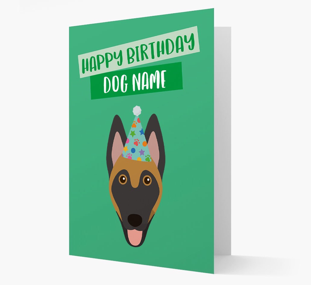 Personalised 'Happy Birthday {dogsName}' Card with {breedCommonName} Icon