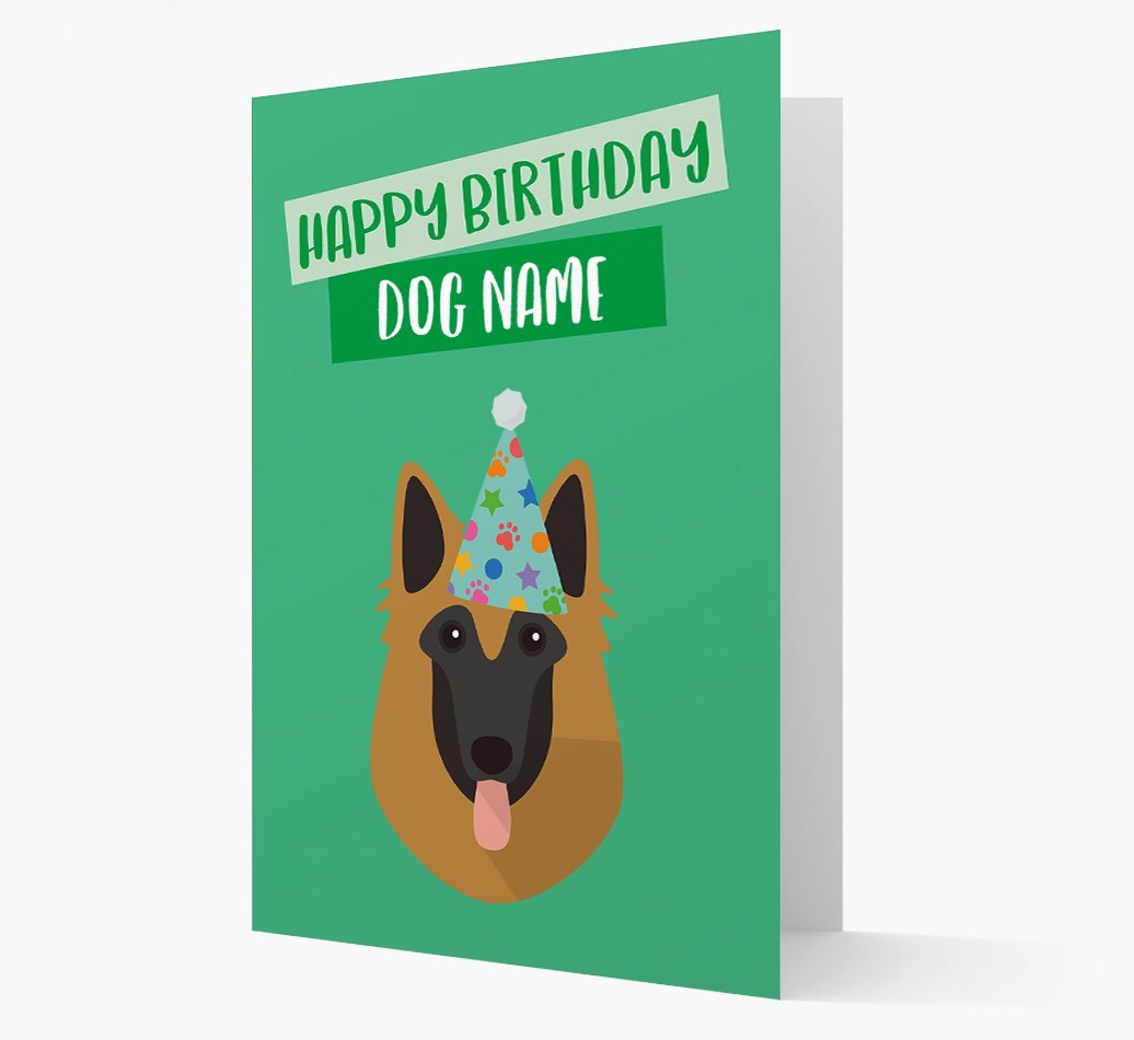 Personalised 'Happy Birthday {dogsName}' Card with {breedCommonName} Icon