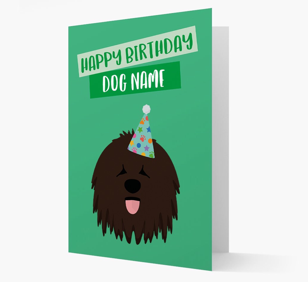 Personalised 'Happy Birthday {dogsName}' Card with {breedCommonName} Icon