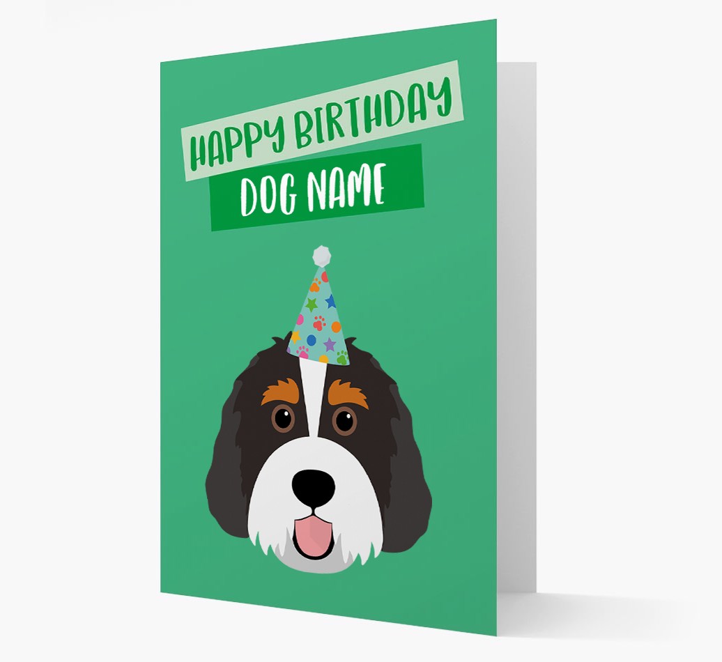 Personalised 'Happy Birthday {dogsName}' Card with {breedCommonName} Icon