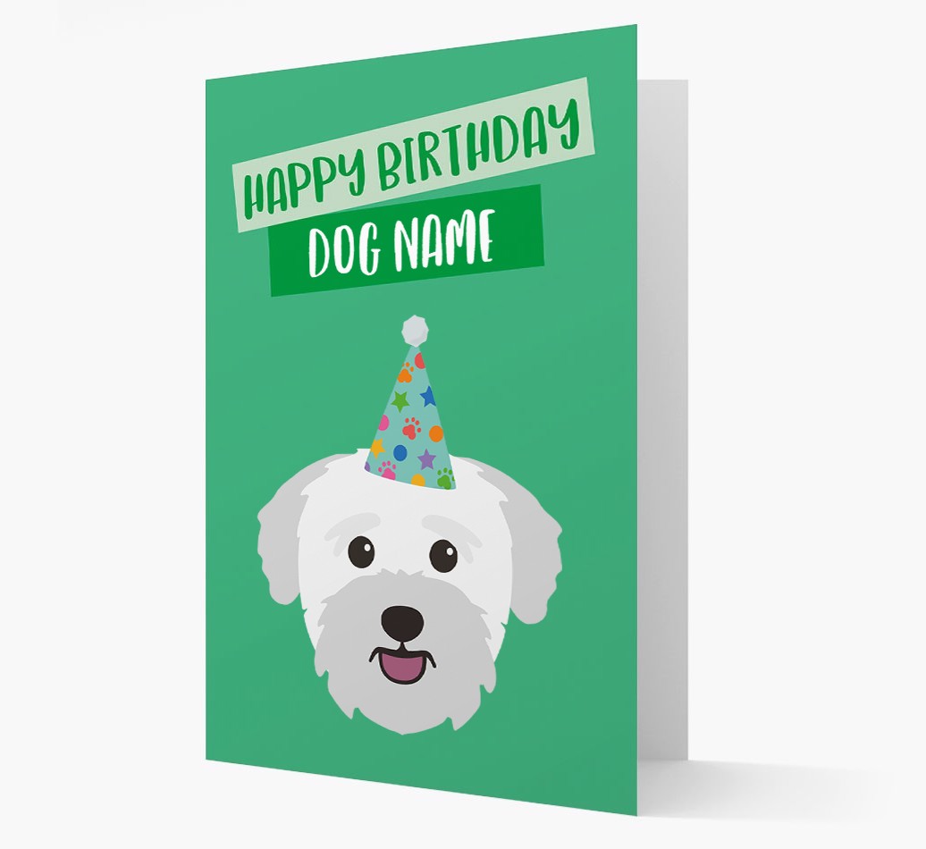 Personalised 'Happy Birthday {dogsName}' Card with {breedCommonName} Icon