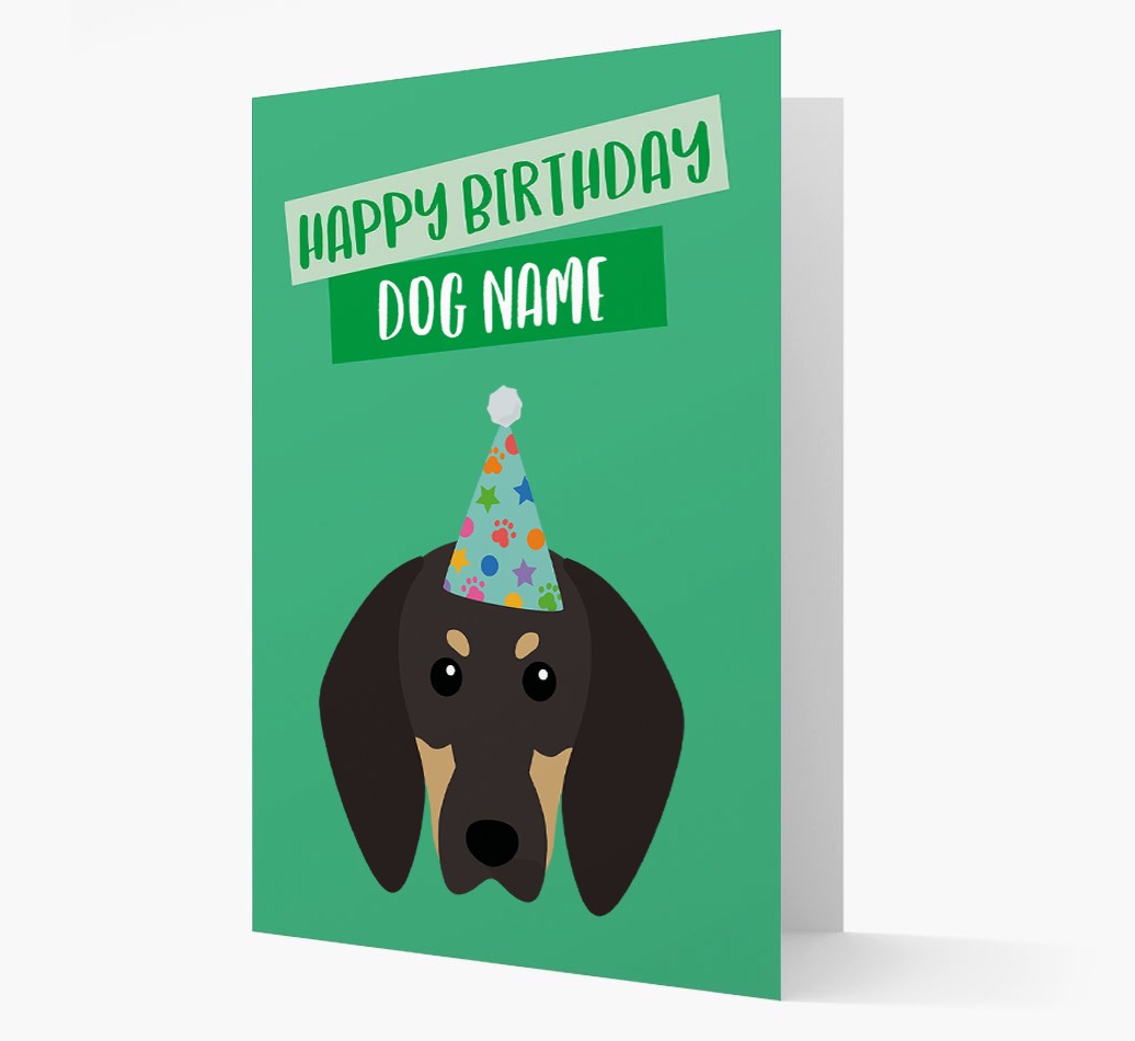 Personalised 'Happy Birthday {dogsName}' Card with {breedCommonName} Icon