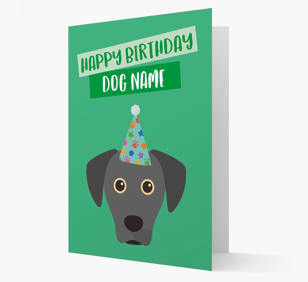 Personalised 'Happy Birthday {dogsName}' Card with {breedCommonName} Icon