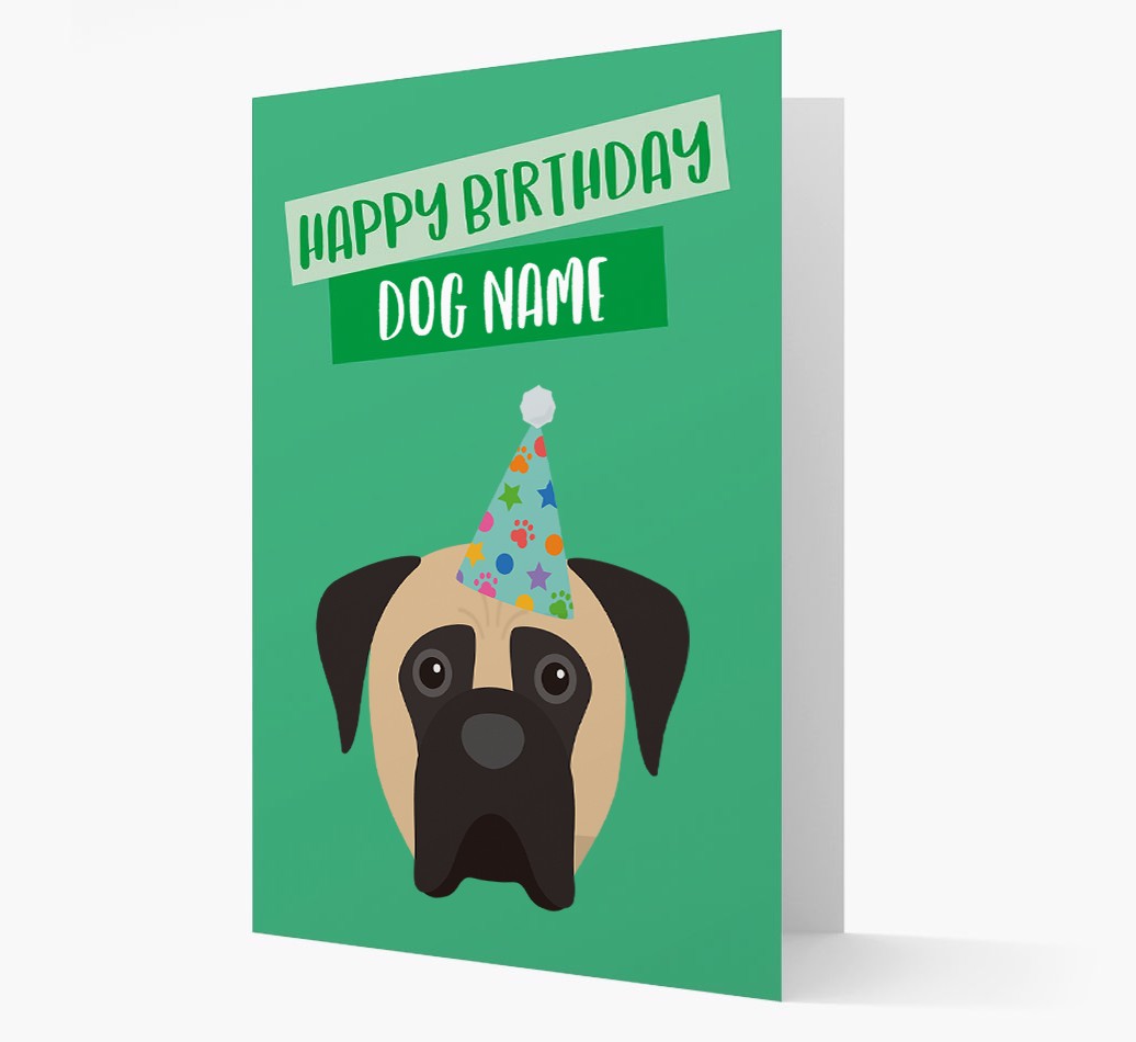 Personalised 'Happy Birthday {dogsName}' Card with {breedCommonName} Icon