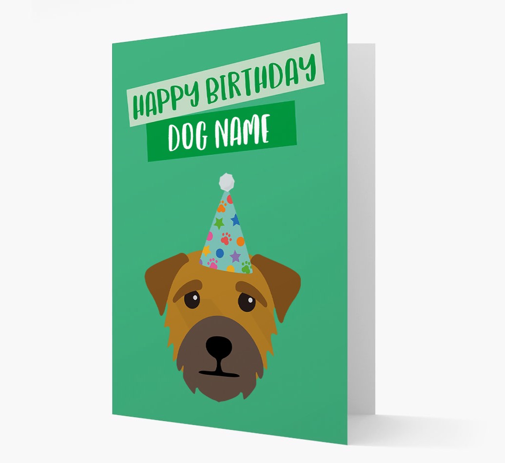 Personalised 'Happy Birthday {dogsName}' Card with {breedCommonName} Icon