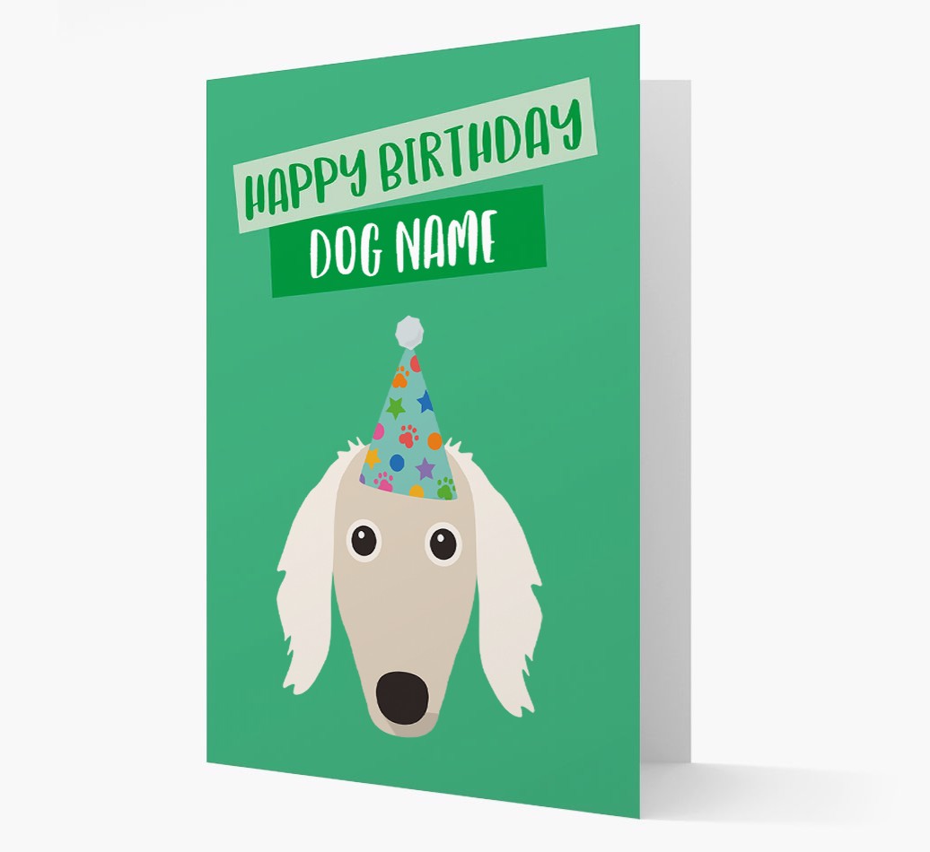 Personalised 'Happy Birthday {dogsName}' Card with {breedCommonName} Icon