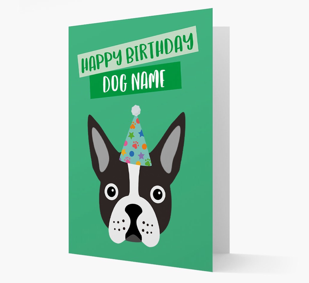 Personalised 'Happy Birthday {dogsName}' Card with {breedCommonName} Icon