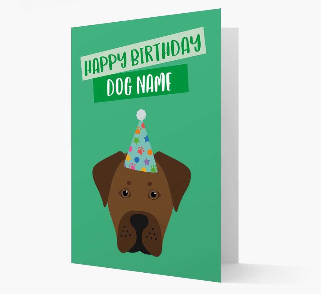 Personalised 'Happy Birthday {dogsName}' Card with {breedCommonName} Icon