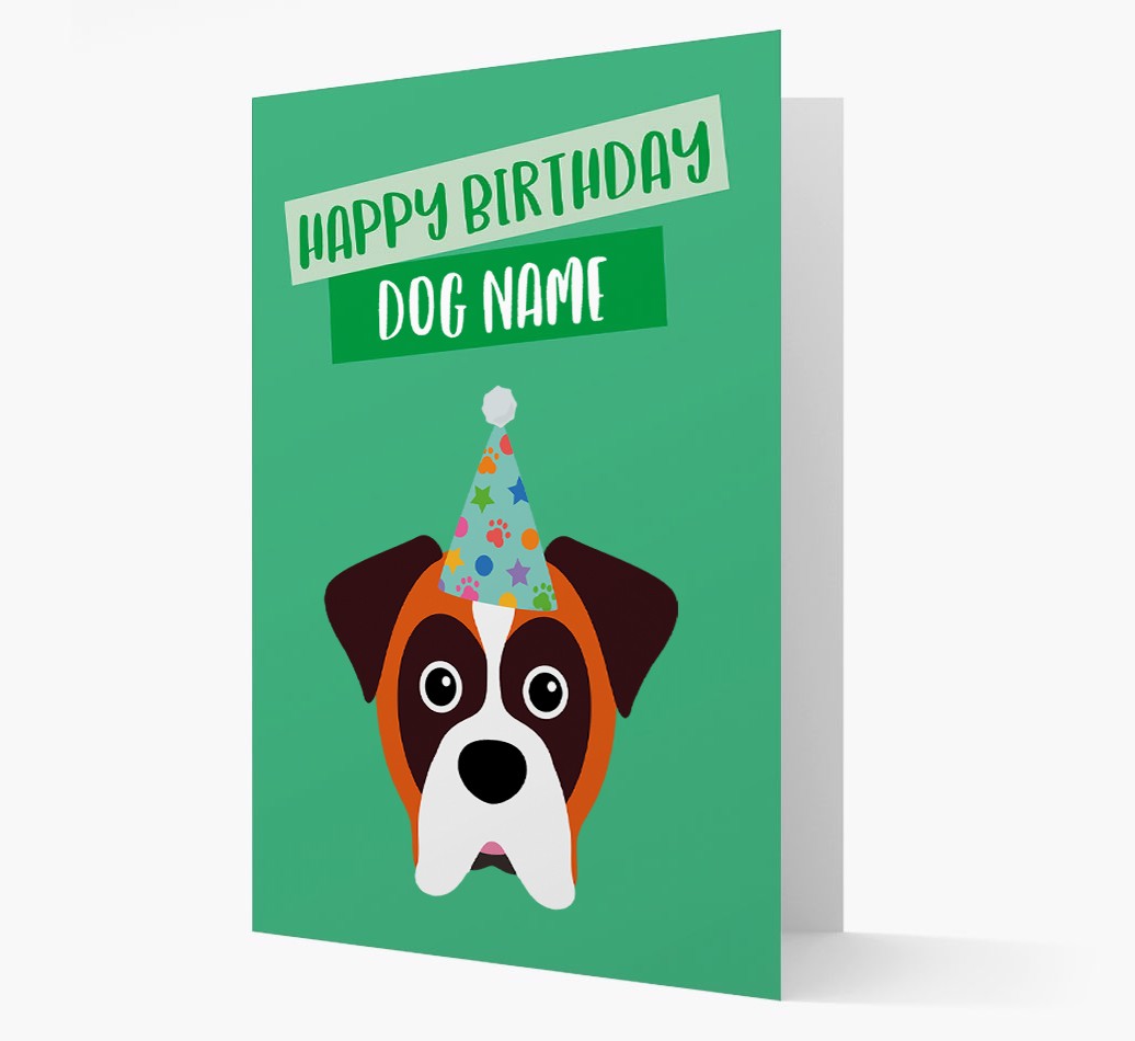Personalised 'Happy Birthday {dogsName}' Card with {breedCommonName} Icon