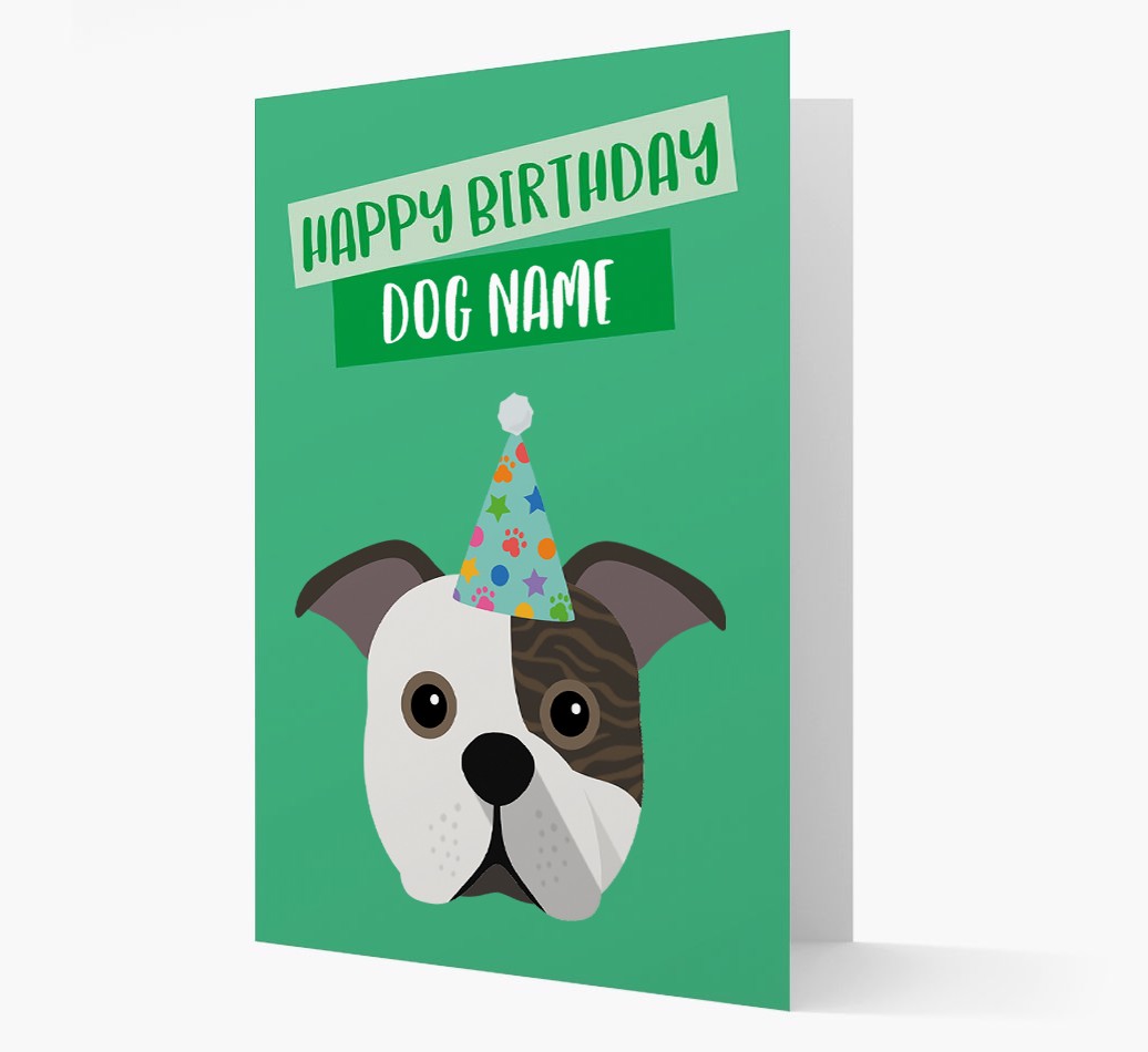 Personalised 'Happy Birthday {dogsName}' Card with {breedCommonName} Icon