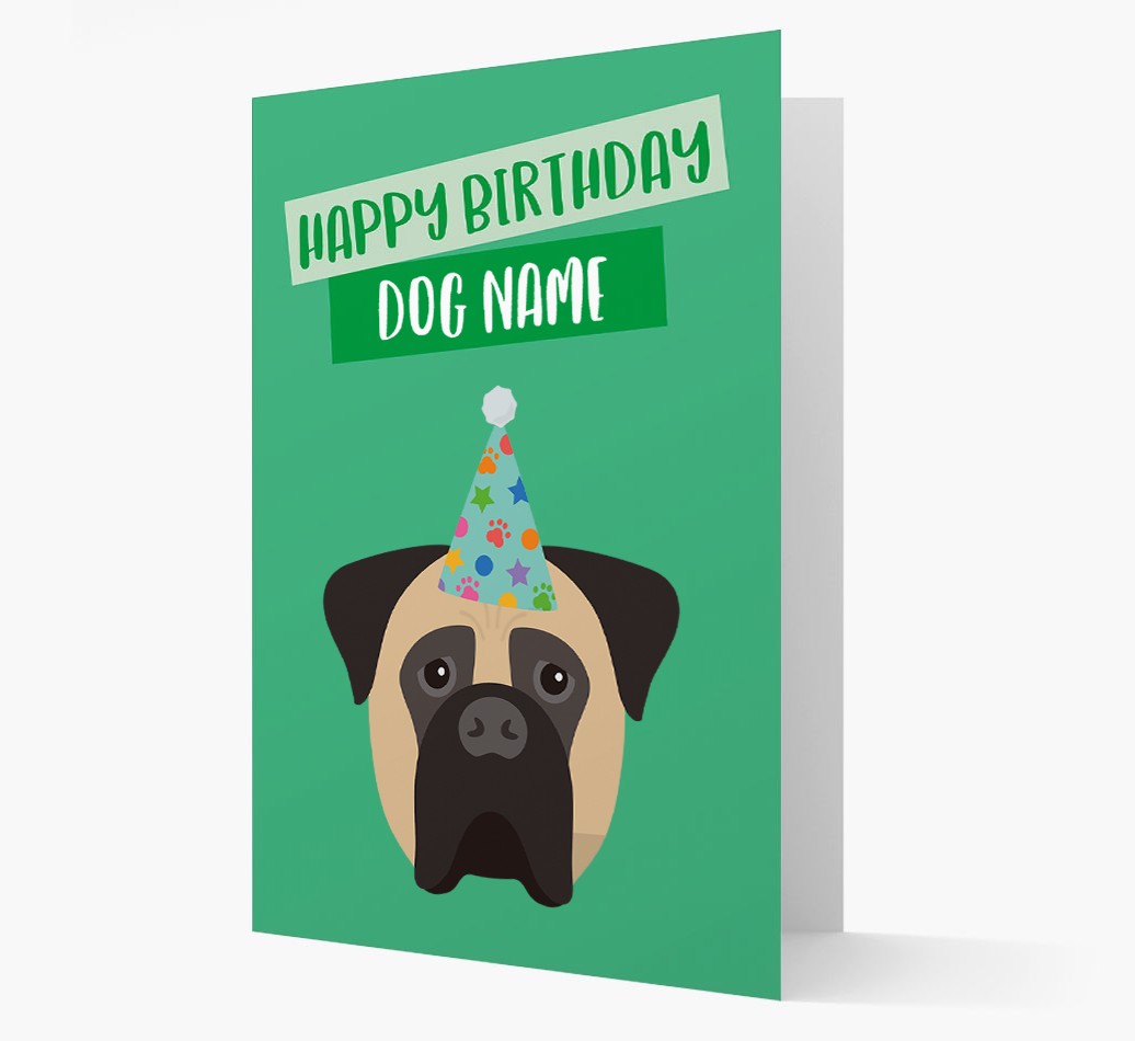 Personalised 'Happy Birthday {dogsName}' Card with {breedCommonName} Icon