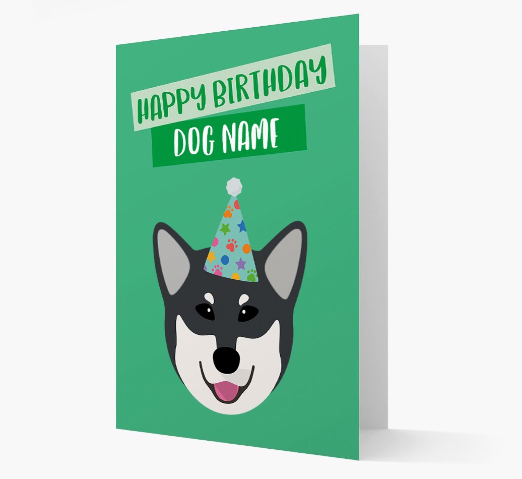 Personalised 'Happy Birthday {dogsName}' Card with {breedCommonName} Icon