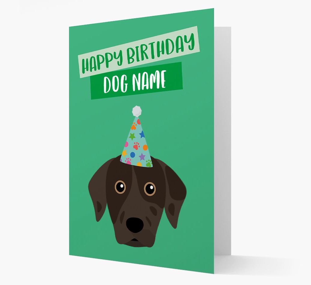 Personalised 'Happy Birthday {dogsName}' Card with {breedCommonName} Icon