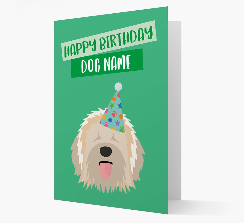 Personalised 'Happy Birthday {dogsName}' Card with {breedCommonName} Icon