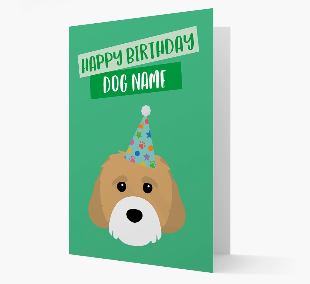 Personalised 'Happy Birthday {dogsName}' Card with {breedCommonName} Icon