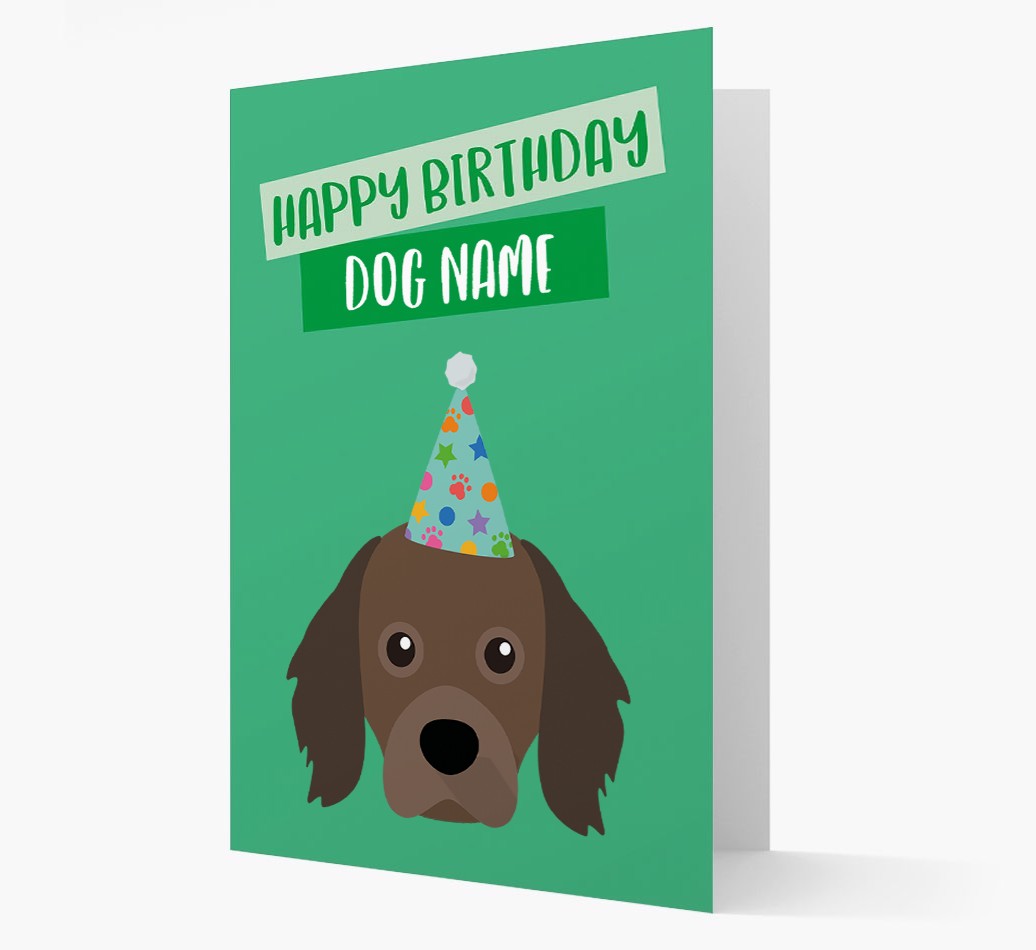 Personalised 'Happy Birthday {dogsName}' Card with {breedCommonName} Icon