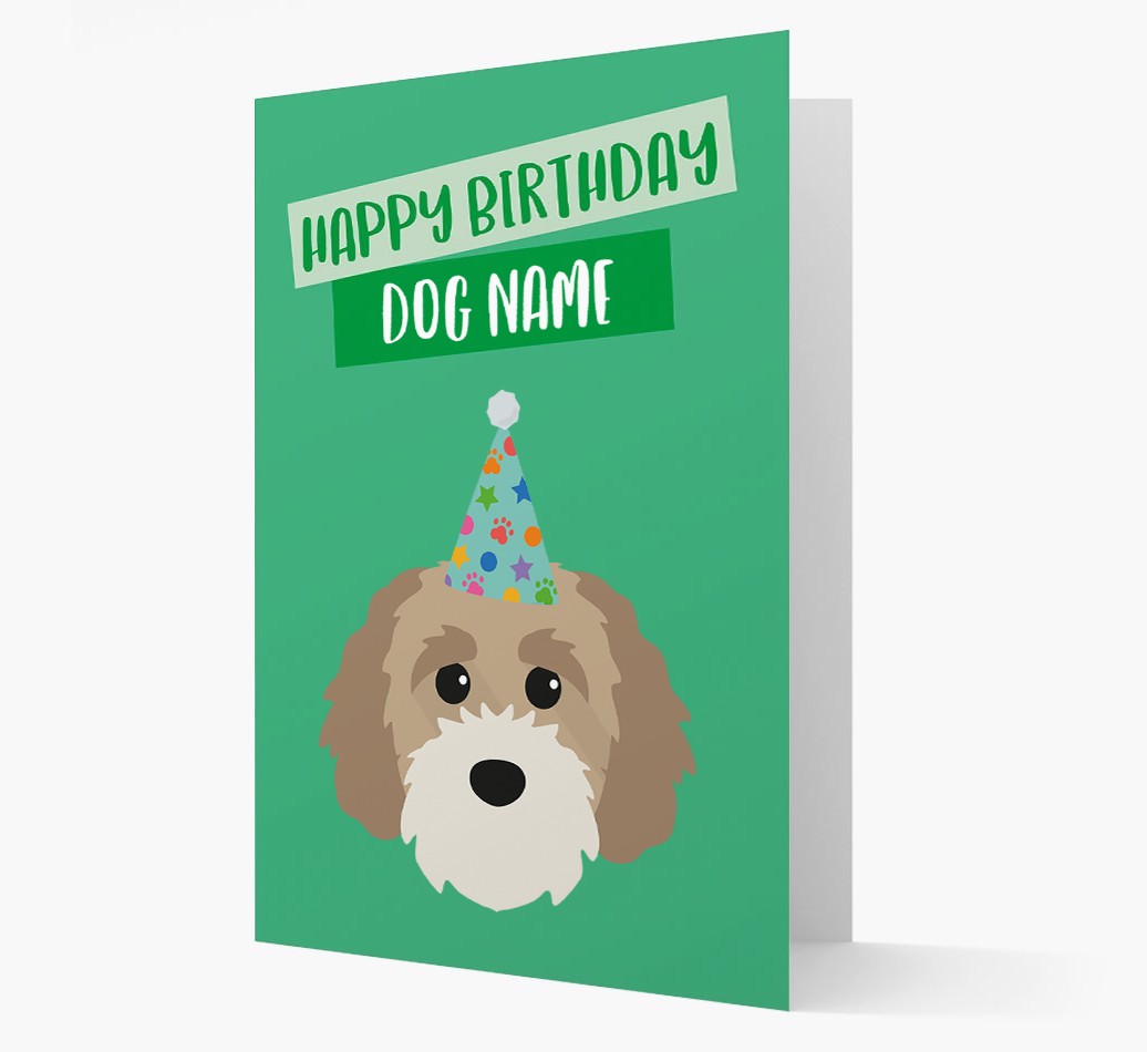 Personalised 'Happy Birthday {dogsName}' Card with {breedCommonName} Icon